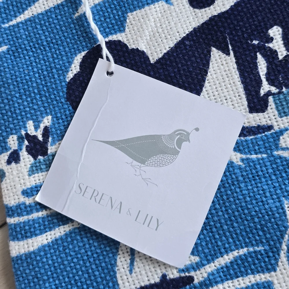 Serna & Lily Skylake Toile Atlantic Blue Contemporary Decorative Pillow Cover